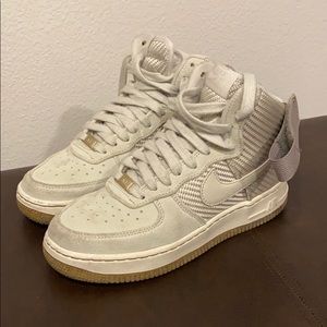 Nike Air Force 1s Cream Woven Suede Upper 6.5